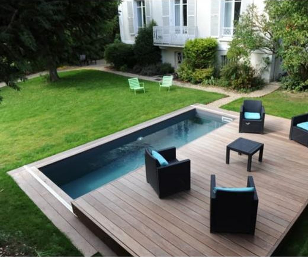 Terrasse coulissante en cours d’ouverture